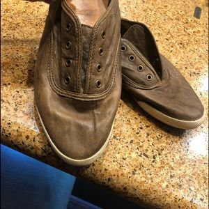 FRYE leather slip ons